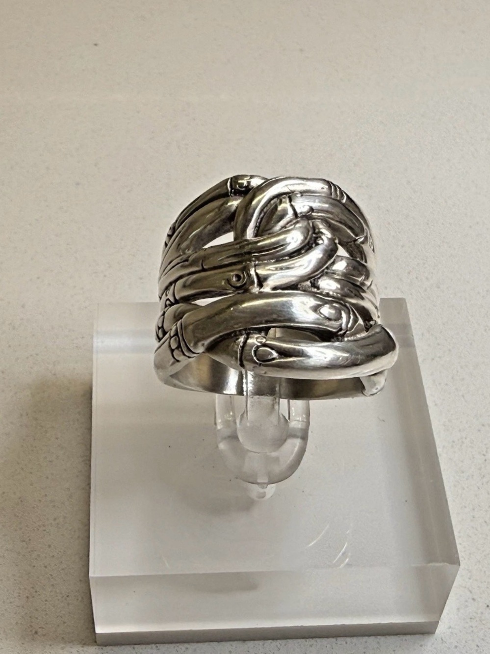 JOHN HARDY WIDE BAMBOO, STERLING SILVER (925) RING, SIZE 7